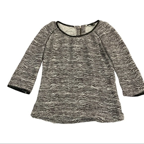 Scotch & Soda Tweed 3/4 Sleeve Round Neck Tunic Top 2 S Academia Casual - Picture 2 of 9